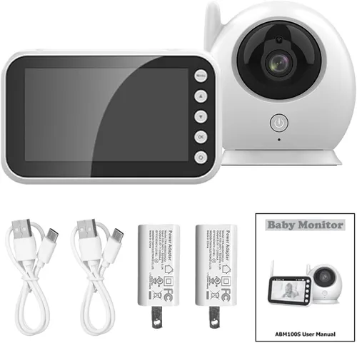 Vista 6 de Matybobe Monitor de bebé WiFi con cámara y audio-4.3 pulgadas pantalla LCD monitor de video con cámara 720P, video de 2 vías, detección