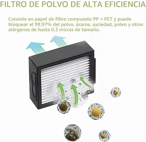 Vista 6 de Piezas de repuesto Accesorios para aspiradora iRobot Roomba i7 j7 i6 i8 i3 i4 i1 e5 e6 serie I E incluye 1 cepillo de rodillo, rueda delantera y 3