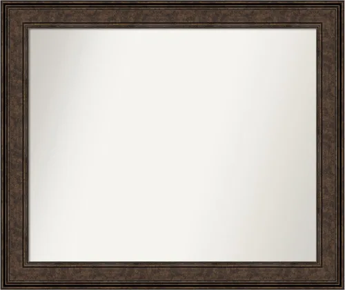 Vista 395 de Amanti Art Espejo de pared personalizado no biselado (25 x 25 pulgadas), marco de bronce acentuado, varios tamaños personalizados, espejo de baño