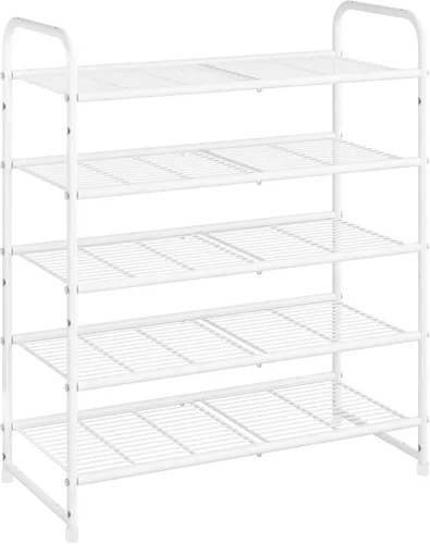 Vista 17 de Simple Trending - Zapatero apilable de 2 niveles, organizador de almacenamiento para zapatos de metal, negro