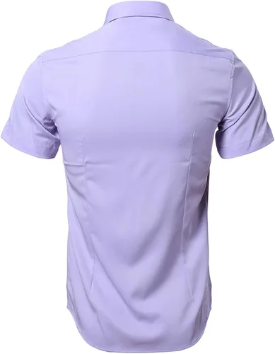 Vista 4 de FLY HAWK Mens Dress Shirts, Fitted Bamboo Fiber Short Sleeve Elastic Casual Button Down Shirts