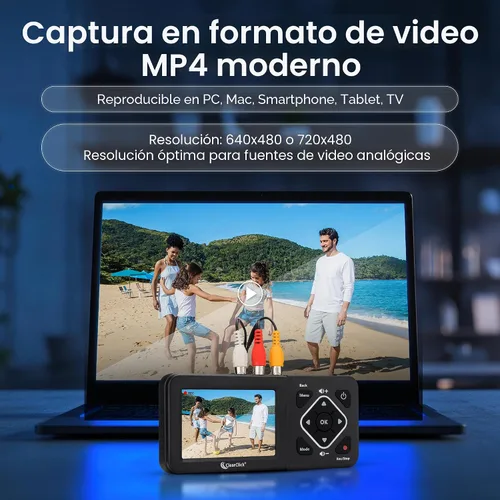 Vista 4 de ClearClick Convertidor de video a digital 2.0 (segunda generación) - Graba video de VCR, cintas VHS, AV, RCA, Hi8, videocámara, DVD, sistemas