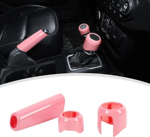 Vista 10 de Funda para Freno de Mano + Tapa del Pomo de Cambio + Tapa del Pomo de Cambio del Modo de Conducción Compatible con Jeep Wrangler JL JLU 2018-2025