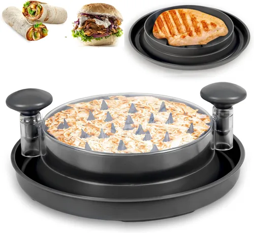 Vista 6 de Herramienta desmenuzadora de pollo para carne, desmenuzadora grande de pechuga de pollo con tapa, base antideslizante y mango ergonómico, resistente
