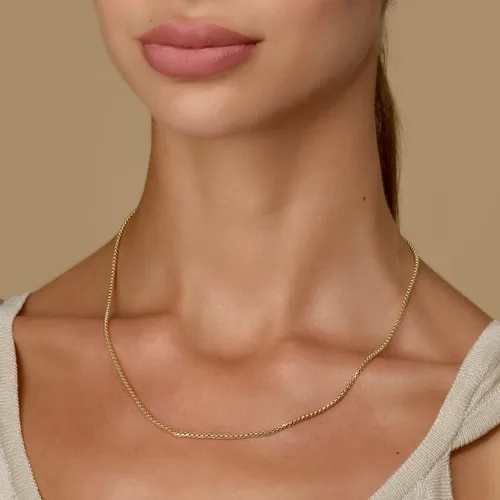 Vista 3 de PORI JEWELERS Collar de cadena redonda de oro amarillo de 10 quilates de 0.071in, 0.098in o 0.138in, múltiples longitudes disponibles, amarillo
