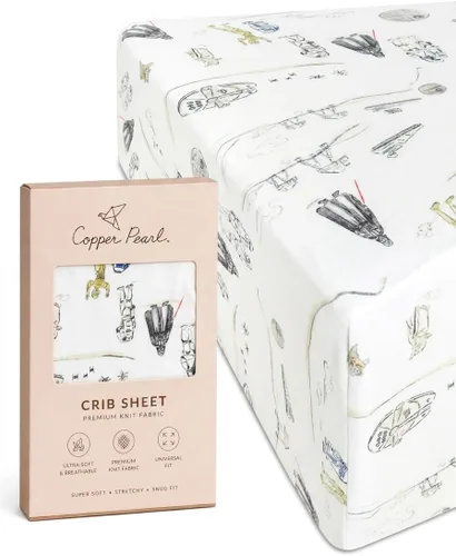 Vista 99 de Copper Pearl: Sábanas de punto prémium para cuna de bebé para niños y niñas, transpirables y suaves, sábanas ajustables para colchones estándar
