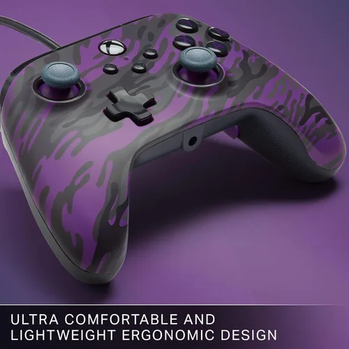 Vista 6 de PowerA Advantage Wired Controller for Xbox Series XS - Purple Camo, Xbox Controller with Detachable 10ft USB-C Cable, Mappable Buttons, Trigger