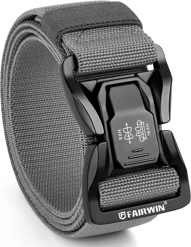 Vista 6 de FAIRWIN Men Belt,Quick Release Tactical Belt, Military Work Stretch Nylon Web Belt for Men