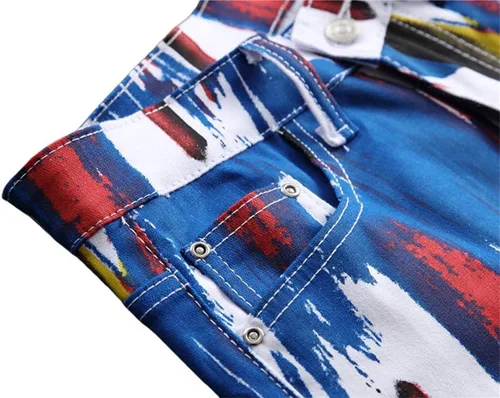 Vista 108 de Enrica Pantalones vaqueros estampados casuales para hombre