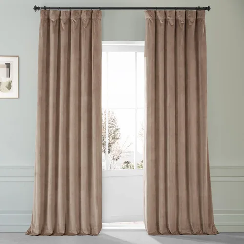 Vista 34 de HPD Half Price Drapes - Cortinas de terciopelo de lujo con bloqueo de luz para dormitorio (1 panel), 50W X 84L, cortinas Hotel con bloqueo de luz