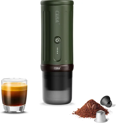 Vista 10 de Máquina de café espresso portátil CERA+ con autocalentamiento, hasta 8 tazas por carga y 20 bares, 3 * 4500mAh, CERApresso funciona con cápsulas NS