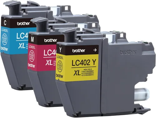 Vista 6 de Brother Genuine LC402XL 3PK Paquete de 3 cartuchos de tinta de alto rendimiento, cian, magenta y amarillo, negro
