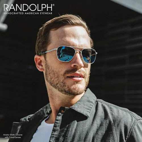 Vista 3 de Randolph USA - Lentes de sol de aviador para hombre o mujer cromo mate clásicos polarizados y no polarizados con protección UV