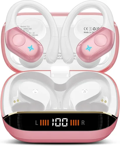 Vista 15 de Qecnato 75H Earbuds Bluetooth 5.4 Auriculares estéreo deportivos Azul