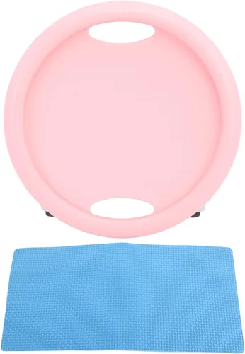Vista 6 de Tabla de ejercicios abdominales, equipo de entrenamiento abdominal, patineta unisex para ejercicios abdominales, 4 rodillos de 360 grados con Rosado
