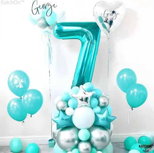 Vista 42 de KatchOn Globo negro del número 1 de 40 pulgadas, globo de feliz cumpleaños Large Mylar Number One Balloon for 1st Birthday Decorations, Foil