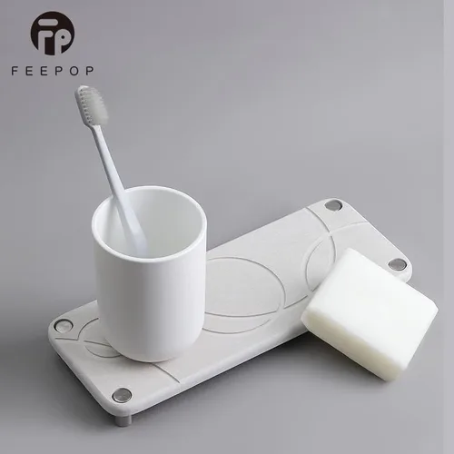 Vista 4 de Generic Modern Home - Bandeja de fregadero de tierra de diatomeas, resistente al agua para una organización eficiente y secado rápido