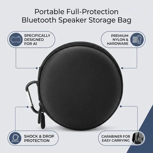 Vista 3 de Zerone Bolsa de transporte para altavoz Bluetooth B&O, bolsa protectora de altavoz con mosquetón para actividades al aire libre