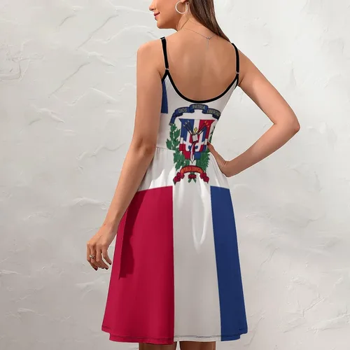 Vista 8 de Vestido de mujer con bandera dominicana para mujer, top de verano, talla S