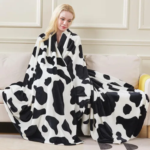 Vista 40 de Manta Snuggle Sac extra mullida, manta de forro polar para viajes, manta para sofá, cama, sofá, manta cálida y suave con patrón a rayas, 50 x 60