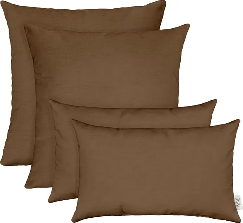Vista 32 de RSH DECOR: Sunbrella Juego de 4 almohadas lumbares y cuadradas 20 x 12 pulgadas y 17 x 17 pulgadas Tela resistente al agua y a la decoloración