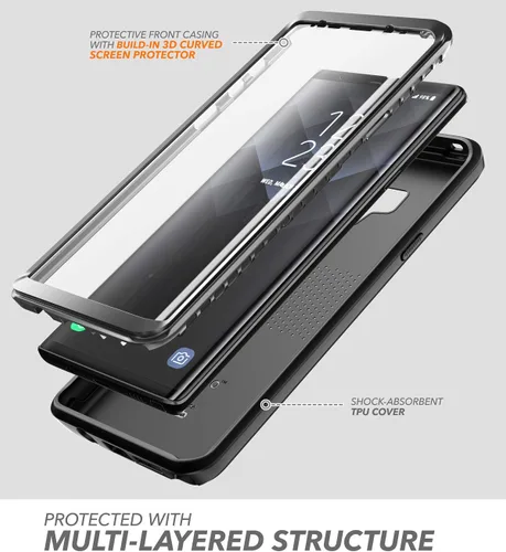 Vista 2 de Clayco Xenon Series - Funda para Samsung Galaxy Note 9 (versión 2018), carcasa resistente de cuerpo completo con protector de pantalla curvado 3D