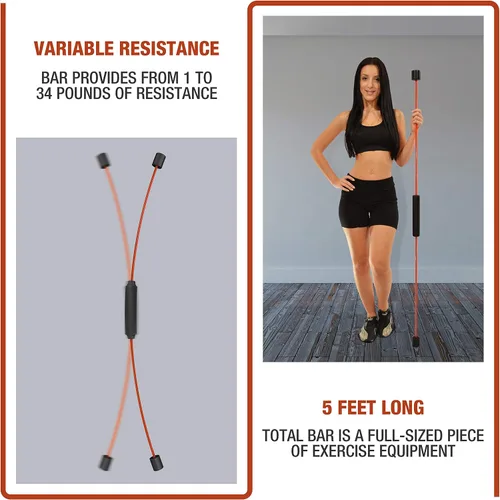 Vista 2 de Barra total, barra de ejercicios, barra de entrenamiento y equipo de rehabilitación, incluye estuche portátil, folleto de nutrición y folleto