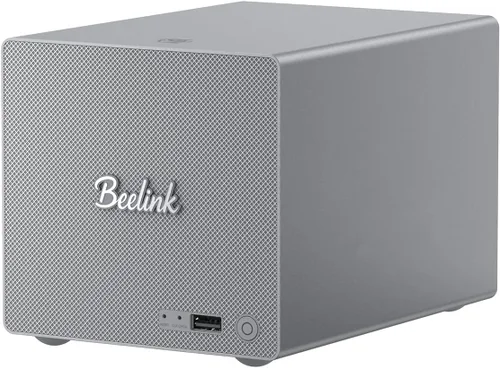 Vista 12 de Beelink ME Mini PC, NAS de escritorio Intel N95 12G LPDDR5, 1TB M.2 PCIe 3.0x1 SSD, 6 x ranuras SSD M.2, LAN dual 2.5G/servidor