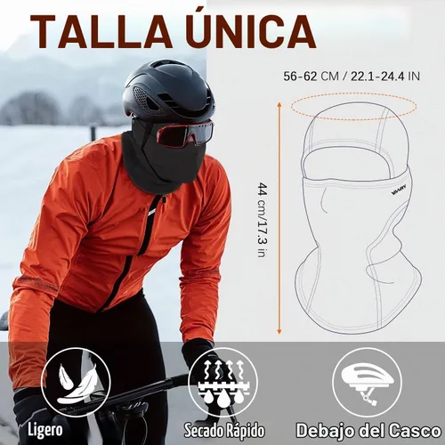 Vista 6 de Pasamontañas de esquí para hombres y mujeres, máscara térmica de invierno Negro