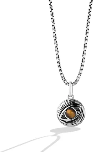 Vista 2 de Star Wars Fine Jewelry Jabba The Hutt - Colgante de diamante negro, ojo de tigre, plata de ley con rodio negro, Metal, Ojo de tigre