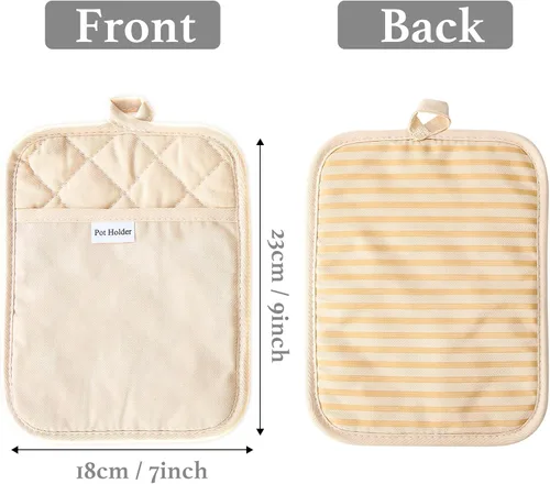 Vista 2 de Kitchen Everyday - Juego de 2 soportes para ollas básicos resistentes al calor, silicona suave, resistente al agua, guantes de horno con bolsillo