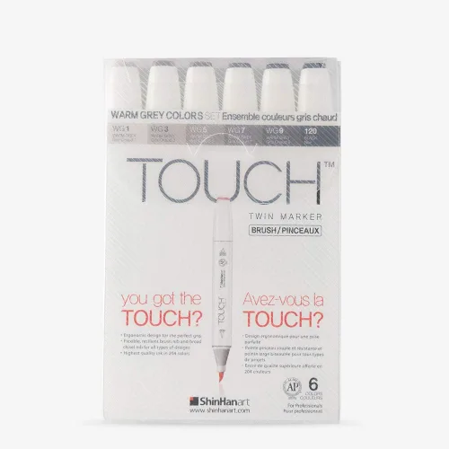 Vista 3 de Shinhan Rotulador Touch Twin Brush 6 Gris Cálido
