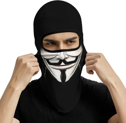 Vista 11 de Pasamontañas 3D, máscara de cara completa, resistente al viento, máscara de esquí con calavera táctica para motocicleta, ciclismo, Halloween