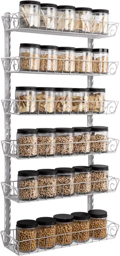 Vista 11 de SWOMMOLY Organizador Estante de Especias de Pared Ajustable, 12 Niveles de Doble Uso (Multiuso) Estante Colgante de Especias para Almacenamiento