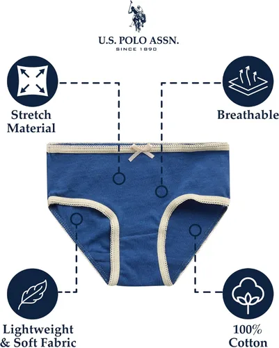 Vista 2 de US Polo Assn Ropa interior para bebés y niñas 100 algodón pantalones de entrenamiento paquete de 10 a granel