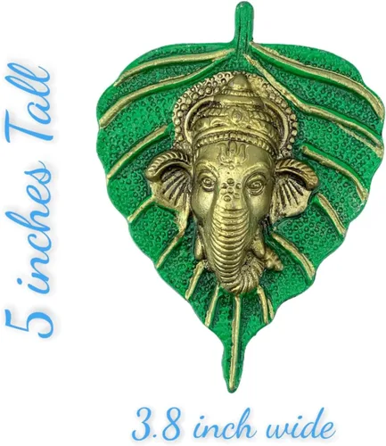Vista 4 de LoveNspire Ganesha Diwali - Decoración de hojas de metal para colgar en la pared para el hogar y la oficina, regalo de regreso de inauguración