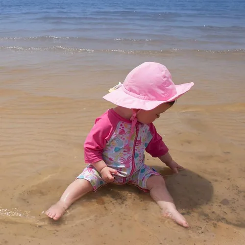 Vista 5 de Green Sprouts Baby Girls Brim Sun Protection Hat Coral
