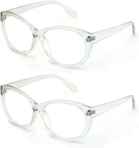 Vista 6 de 2 pares de anteojos de lectura de lujo para mujer, diseño de ojo de gato, vintage, ovalado