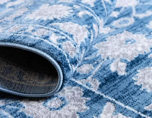 Vista 7 de Unique Loom Boston Collection - Alfombra rectangular de 2 x 3 pies y 1 pulgada, color azul y marfil