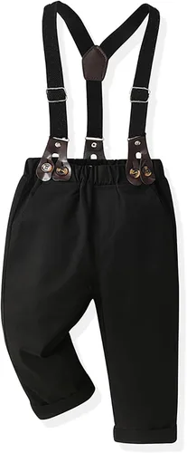 Vista 7 de SALNIER Conjunto formal de esmoquin para niños pequeños B-Negro