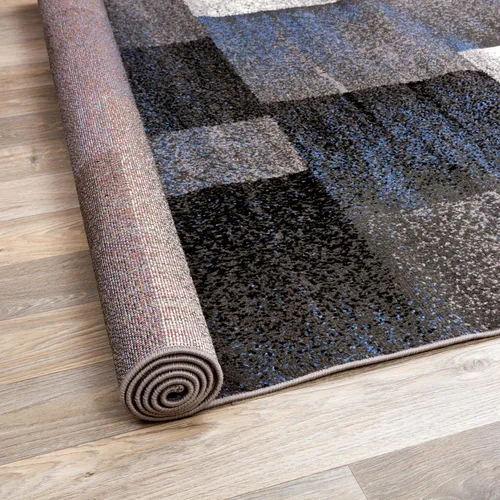 Vista 3 de Rugshop - Alfombra de corredor con diseño de cuadros, azul envejecida y moderna, no desprende pelos, para pasillo, entrada y cocina, 2 pies x 7 pies