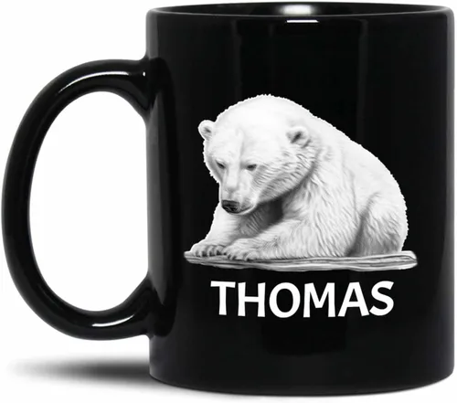 Vista 18 de Taza de café negra con diseño de oso de lápiz personalizada, regalo para los amantes de los osos, mamá y papá, taza de café de oso con dibujos