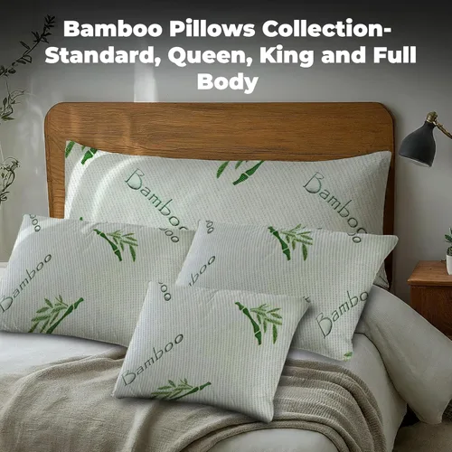 Vista 7 de OMEO Paquete de 2 almohadas de rayón de tamaño estándar derivado de bambú para dormir de espuma viscoelástica triturada para dormir de lado, espalda