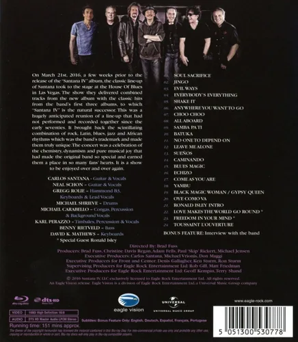 Vista 2 de Santana - IV - Live at the House of Blues Las Vegas Blu-ray