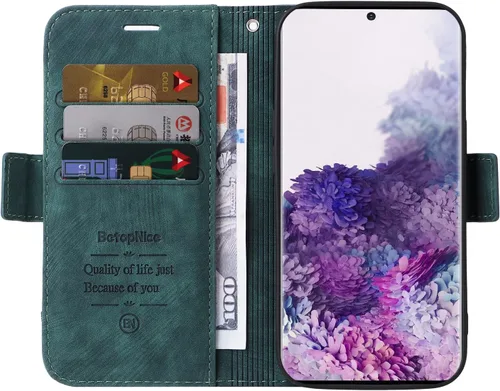 Vista 2 de Funda tipo cartera para Samsung Galaxy S20, piel sintética, con función atril, ranuras para tarjetas, funda plegable con tapa, funda protectora