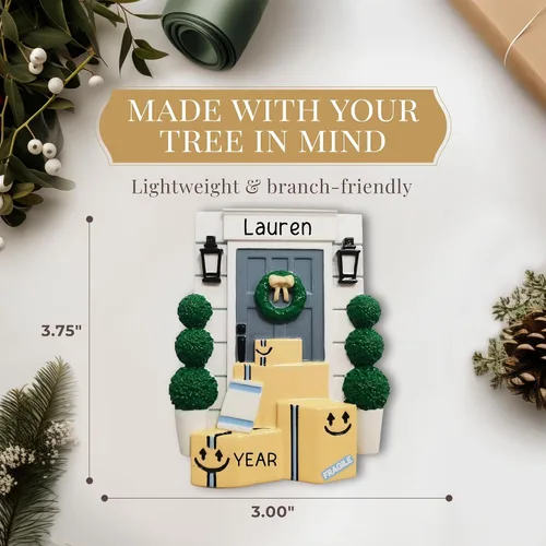 Vista 4 de Adorno personalizado de Amazon 2026 Adornos de Navidad personalizados con grabado láser para árbol Regalo de recuerdo personalizado