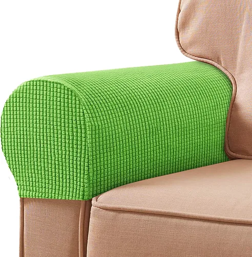 Vista 26 de Fundas de poliéster de alta elasticidad para reposabrazos de sofá, fundas impermeables para muebles, tela de elastano antimanchas, juego de 2