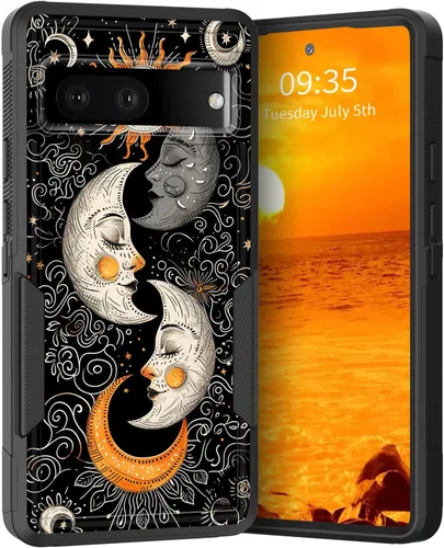 Vista 211 de Funda para Pixel 6A, Híbrida de Doble Capa de Servicio Pesado Resistente a Prueba de Golpes PC Duro + Funda Protectora de Silicona Suave para Google