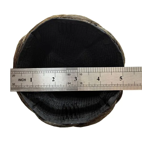 Vista 4 de Moño trenzado mixto de 5 pulgadas de diámetro marrón rojizo y negro, moño trenzado con peines integrados para mujeres, fiestas, bodas, bailes, 2009