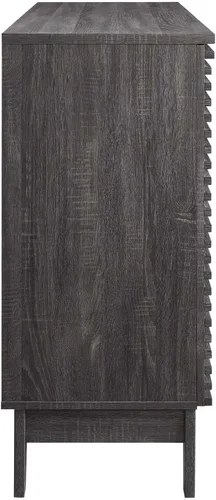 Vista 8 de Modway Render Mid-Century - Armario moderno para bar de vinos, color carbón, 17 x 46 x 37 pulgadas